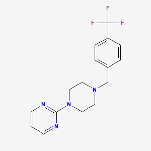 molecular formula C16H17F3N4 B5652170 2-{4-[4-(trifluoromethyl)benzyl]-1-piperazinyl}pyrimidine 