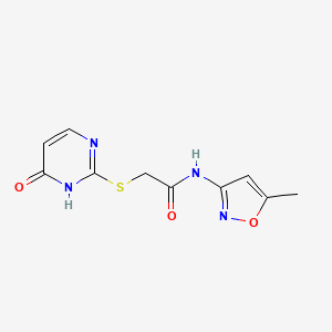 molecular formula C10H10N4O3S B5652186 2-[(4-hydroxy-2-pyrimidinyl)thio]-N-(5-methyl-3-isoxazolyl)acetamide 
