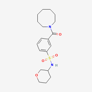 molecular formula C19H28N2O4S B5652212 3-(azocan-1-ylcarbonyl)-N-(tetrahydro-2H-pyran-3-yl)benzenesulfonamide 
