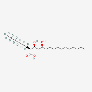 molecular formula C22H44O4 B565223 (2S,3S,5S)-2-Hexyl-3,5-dihydroxyhexadecanoic Acid-d13 CAS No. 1217806-00-2