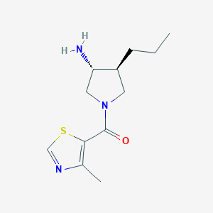 molecular formula C12H19N3OS B5652231 (3R*,4S*)-1-[(4-methyl-1,3-thiazol-5-yl)carbonyl]-4-propylpyrrolidin-3-amine 