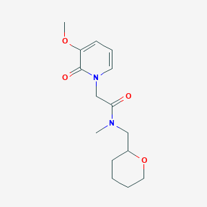 molecular formula C15H22N2O4 B5652250 2-(3-methoxy-2-oxopyridin-1(2H)-yl)-N-methyl-N-(tetrahydro-2H-pyran-2-ylmethyl)acetamide 