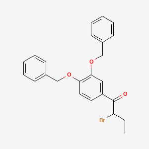 molecular formula C24H23BrO3 B565226 rac 1-[3,4-(Dibenzyloxy)phenyl]-2-bromo-1-butanone CAS No. 24538-60-1