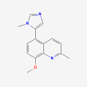 molecular formula C15H15N3O B5652301 8-methoxy-2-methyl-5-(1-methyl-1H-imidazol-5-yl)quinoline 