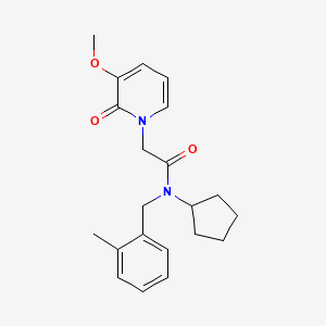 molecular formula C21H26N2O3 B5652305 N-cyclopentyl-2-(3-methoxy-2-oxopyridin-1(2H)-yl)-N-(2-methylbenzyl)acetamide 