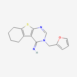 3-(2-furylmethyl)-5,6,7,8-tetrahydro[1]benzothieno[2,3-d]pyrimidin-4(3H)-imine