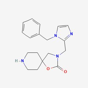 molecular formula C18H22N4O2 B5652345 3-[(1-benzyl-1H-imidazol-2-yl)methyl]-1-oxa-3,8-diazaspiro[4.5]decan-2-one dihydrochloride 