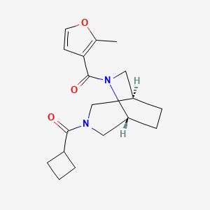 molecular formula C18H24N2O3 B5652363 (1S*,5R*)-3-(cyclobutylcarbonyl)-6-(2-methyl-3-furoyl)-3,6-diazabicyclo[3.2.2]nonane 