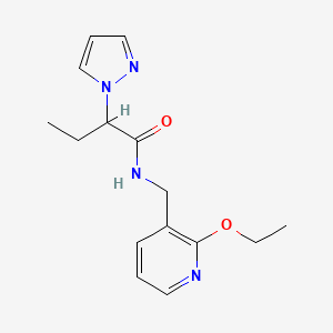 molecular formula C15H20N4O2 B5652366 N-[(2-ethoxy-3-pyridinyl)methyl]-2-(1H-pyrazol-1-yl)butanamide 