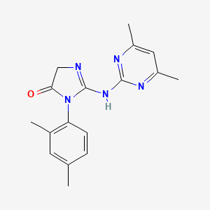 molecular formula C17H19N5O B5652445 3-(2,4-dimethylphenyl)-2-[(4,6-dimethyl-2-pyrimidinyl)amino]-3,5-dihydro-4H-imidazol-4-one 