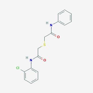 molecular formula C16H15ClN2O2S B5652449 2-[(2-anilino-2-oxoethyl)thio]-N-(2-chlorophenyl)acetamide 