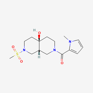molecular formula C15H23N3O4S B5652461 (4aR*,8aR*)-2-[(1-methyl-1H-pyrrol-2-yl)carbonyl]-7-(methylsulfonyl)octahydro-2,7-naphthyridin-4a(2H)-ol 
