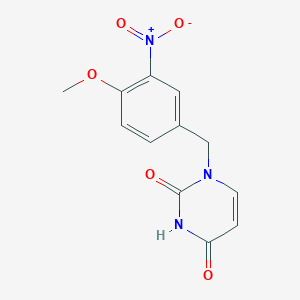 molecular formula C12H11N3O5 B5652465 1-(4-methoxy-3-nitrobenzyl)-2,4(1H,3H)-pyrimidinedione 