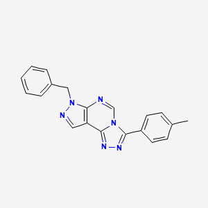 molecular formula C20H16N6 B5652472 7-benzyl-3-(4-methylphenyl)-7H-pyrazolo[4,3-e][1,2,4]triazolo[4,3-c]pyrimidine 