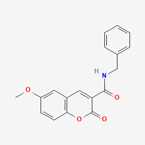 molecular formula C18H15NO4 B5652493 N-benzyl-6-methoxy-2-oxo-2H-chromene-3-carboxamide 
