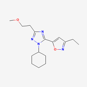 molecular formula C16H24N4O2 B5652508 1-cyclohexyl-5-(3-ethylisoxazol-5-yl)-3-(2-methoxyethyl)-1H-1,2,4-triazole 