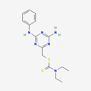 molecular formula C15H20N6S2 B5652531 (4-amino-6-anilino-1,3,5-triazin-2-yl)methyl diethyldithiocarbamate 