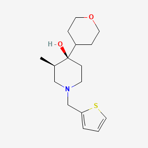 molecular formula C16H25NO2S B5652532 (3R*,4R*)-3-methyl-4-(tetrahydro-2H-pyran-4-yl)-1-(2-thienylmethyl)-4-piperidinol 