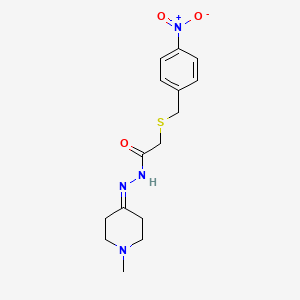 molecular formula C15H20N4O3S B5652537 N'-(1-methyl-4-piperidinylidene)-2-[(4-nitrobenzyl)thio]acetohydrazide 