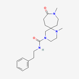 molecular formula C20H30N4O2 B5652547 1,9-dimethyl-10-oxo-N-(2-phenylethyl)-1,4,9-triazaspiro[5.6]dodecane-4-carboxamide 