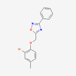 molecular formula C16H13BrN2O2 B5652579 5-[(2-bromo-4-methylphenoxy)methyl]-3-phenyl-1,2,4-oxadiazole 