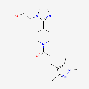 molecular formula C20H31N5O2 B5652586 4-[1-(2-methoxyethyl)-1H-imidazol-2-yl]-1-[3-(1,3,5-trimethyl-1H-pyrazol-4-yl)propanoyl]piperidine 