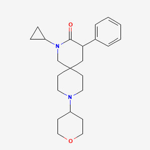 molecular formula C23H32N2O2 B5652607 2-cyclopropyl-4-phenyl-9-(tetrahydro-2H-pyran-4-yl)-2,9-diazaspiro[5.5]undecan-3-one 