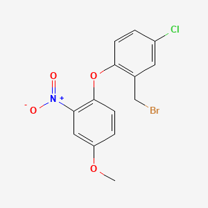 molecular formula C14H11BrClNO4 B565261 3-Bromomethyl-1-chloro-4-(4-methoxy-2-nitrophenoxy)benzene CAS No. 1215782-19-6