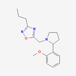 molecular formula C17H23N3O2 B5652610 5-{[2-(2-methoxyphenyl)-1-pyrrolidinyl]methyl}-3-propyl-1,2,4-oxadiazole 