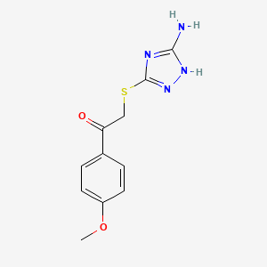 molecular formula C11H12N4O2S B5652635 2-[(5-amino-4H-1,2,4-triazol-3-yl)thio]-1-(4-methoxyphenyl)ethanone 