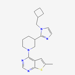 molecular formula C20H25N5S B5652663 4-{3-[1-(cyclobutylmethyl)-1H-imidazol-2-yl]-1-piperidinyl}-6-methylthieno[2,3-d]pyrimidine 