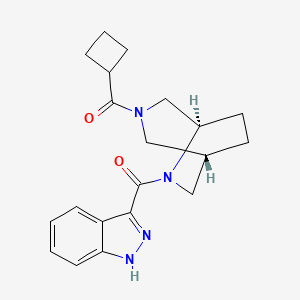 molecular formula C20H24N4O2 B5652667 3-{[(1S*,5R*)-3-(cyclobutylcarbonyl)-3,6-diazabicyclo[3.2.2]non-6-yl]carbonyl}-1H-indazole 