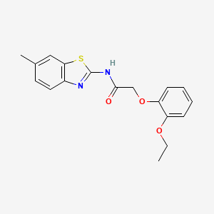 molecular formula C18H18N2O3S B5652687 2-(2-ethoxyphenoxy)-N-(6-methyl-1,3-benzothiazol-2-yl)acetamide 