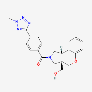 molecular formula C21H21N5O3 B5652721 [(3aS*,9bS*)-2-[4-(2-methyl-2H-tetrazol-5-yl)benzoyl]-1,2,3,9b-tetrahydrochromeno[3,4-c]pyrrol-3a(4H)-yl]methanol 