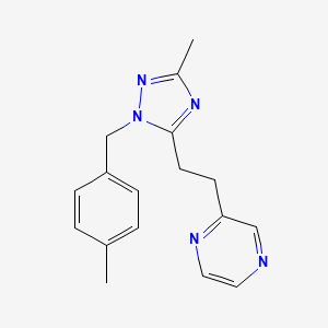molecular formula C17H19N5 B5652746 2-{2-[3-methyl-1-(4-methylbenzyl)-1H-1,2,4-triazol-5-yl]ethyl}pyrazine 