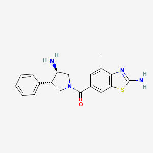 molecular formula C19H20N4OS B5652775 6-{[(3R*,4S*)-3-amino-4-phenylpyrrolidin-1-yl]carbonyl}-4-methyl-1,3-benzothiazol-2-amine 
