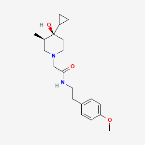molecular formula C20H30N2O3 B5652784 2-[(3R*,4R*)-4-cyclopropyl-4-hydroxy-3-methyl-1-piperidinyl]-N-[2-(4-methoxyphenyl)ethyl]acetamide 