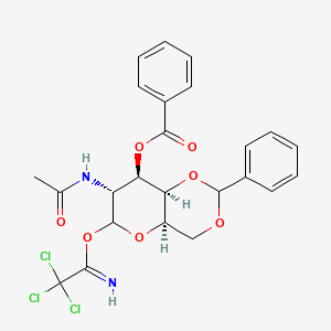 molecular formula C24H23Cl3N2O7 B565279 2-(乙酰氨基)-2-脱氧-3-O-苯甲酰基-4,6-O-亚苄基-D-半乳呋喃糖三氯乙酰亚胺 CAS No. 390400-47-2