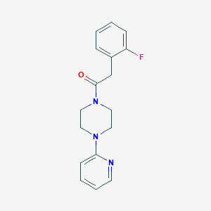 molecular formula C17H18FN3O B5652882 1-[(2-fluorophenyl)acetyl]-4-(2-pyridinyl)piperazine 