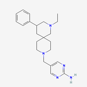 molecular formula C22H31N5 B5652892 5-[(2-ethyl-4-phenyl-2,9-diazaspiro[5.5]undec-9-yl)methyl]pyrimidin-2-amine 