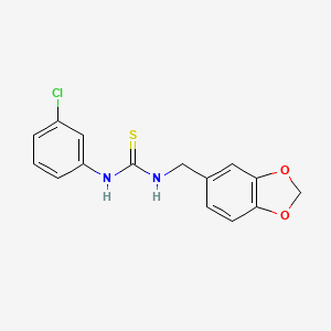 molecular formula C15H13ClN2O2S B5652909 N-(1,3-benzodioxol-5-ylmethyl)-N'-(3-chlorophenyl)thiourea 