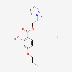 molecular formula C17H26INO4 B5652921 1-{2-[(2-hydroxy-4-propoxybenzoyl)oxy]ethyl}-1-methylpyrrolidinium iodide 