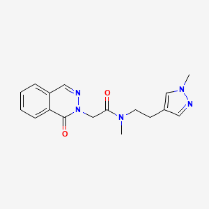 molecular formula C17H19N5O2 B5652955 N-methyl-N-[2-(1-methyl-1H-pyrazol-4-yl)ethyl]-2-(1-oxophthalazin-2(1H)-yl)acetamide 