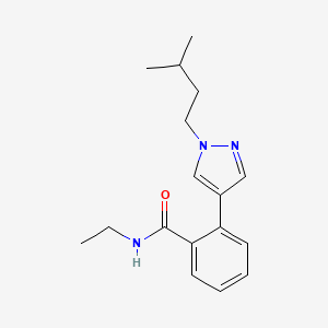 molecular formula C17H23N3O B5652957 N-ethyl-2-[1-(3-methylbutyl)-1H-pyrazol-4-yl]benzamide 