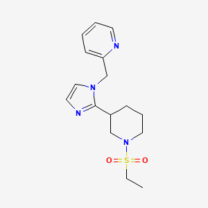 molecular formula C16H22N4O2S B5652977 2-({2-[1-(ethylsulfonyl)piperidin-3-yl]-1H-imidazol-1-yl}methyl)pyridine 