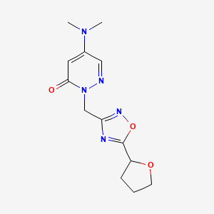 5-(dimethylamino)-2-{[5-(tetrahydrofuran-2-yl)-1,2,4-oxadiazol-3-yl]methyl}pyridazin-3(2H)-one