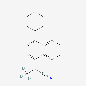 molecular formula C19H21N B565305 1-Cyanomethyl-2'-methyl-4-cyclohexylnaphthalene-d3 CAS No. 1217072-99-5