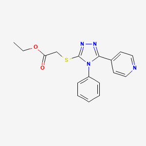 molecular formula C17H16N4O2S B5653062 ethyl {[4-phenyl-5-(4-pyridinyl)-4H-1,2,4-triazol-3-yl]thio}acetate 