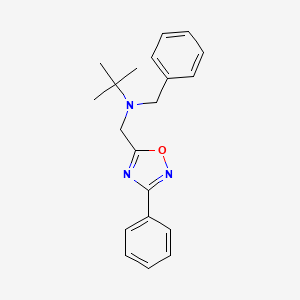 molecular formula C20H23N3O B5653093 N-benzyl-2-methyl-N-[(3-phenyl-1,2,4-oxadiazol-5-yl)methyl]-2-propanamine 