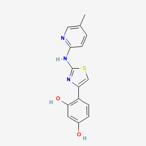 molecular formula C15H13N3O2S B5653100 4-{2-[(5-methyl-2-pyridinyl)amino]-1,3-thiazol-4-yl}-1,3-benzenediol 